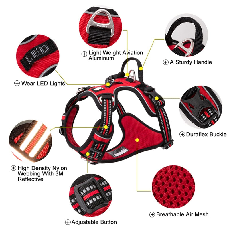 Pet Reflective Nylon Dog Harness - northstarhomeandgarden