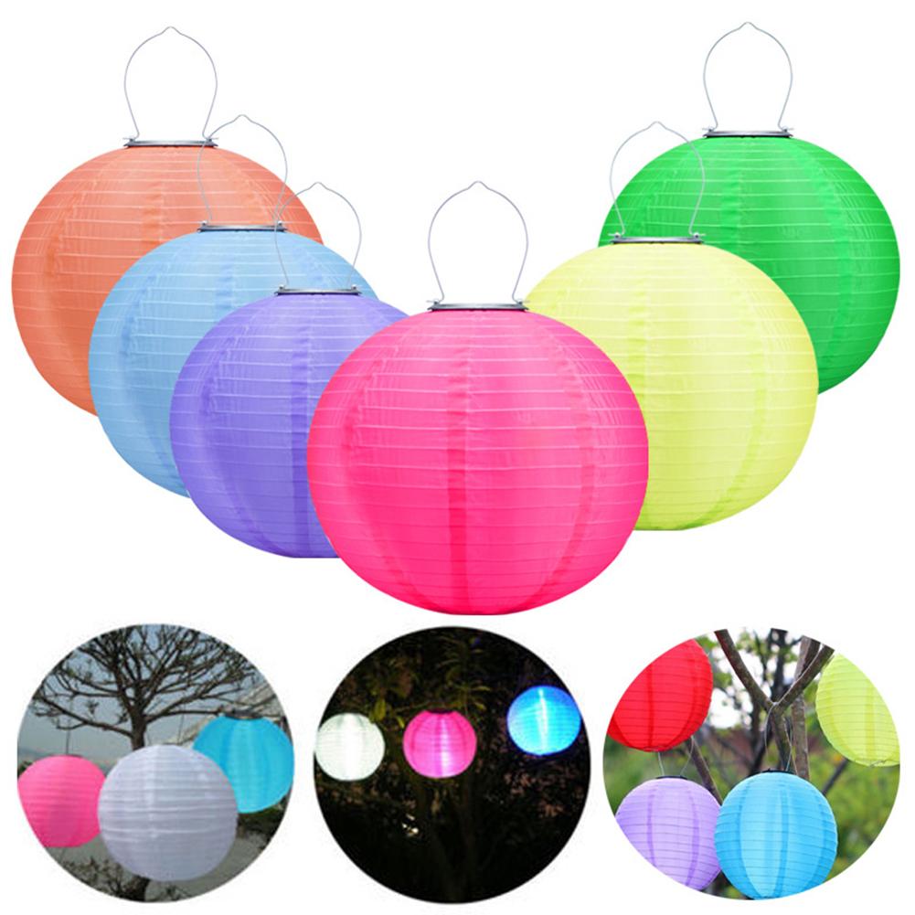 12in Solar Lampion Outdoor LED Light Solar Chinese Lanterns Ball