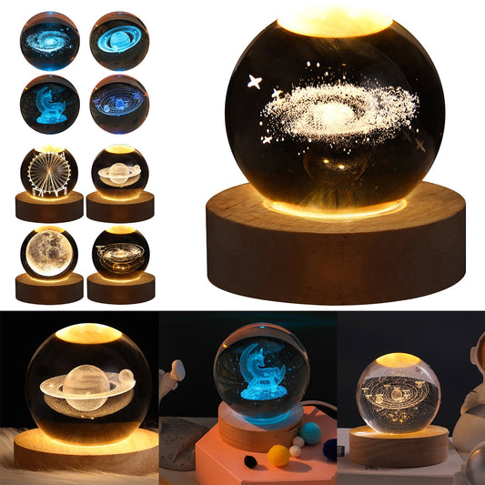 Astronomy Crystal Lights USB Night Light Glowing Planetary Galaxy Light Christmas Gifts