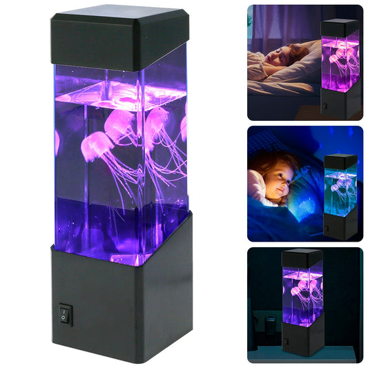 LED Jellyfish Lamp USB/Battery Simulated Jellyfish Night Light Multi-Color