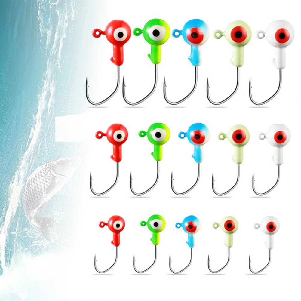 Jig Head Hooks 10Pcs Useful Luminous Metal