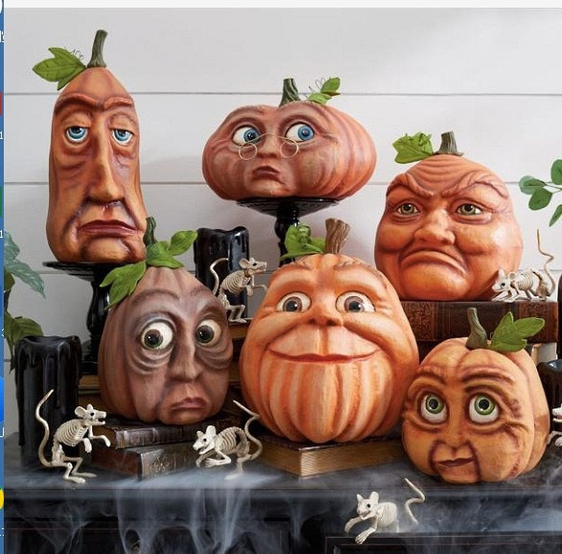 Halloween Funny Pumpkin Outdoor Decoration Ghost Party Pumpkin Six Weird Coffee Resin Crafts