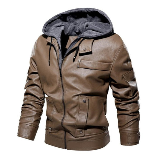 2023 Mens Leather Jackets New spring Casual Motorcycle PU Jacket Biker Fleece warm Coats Windbreaker Leather Jacket