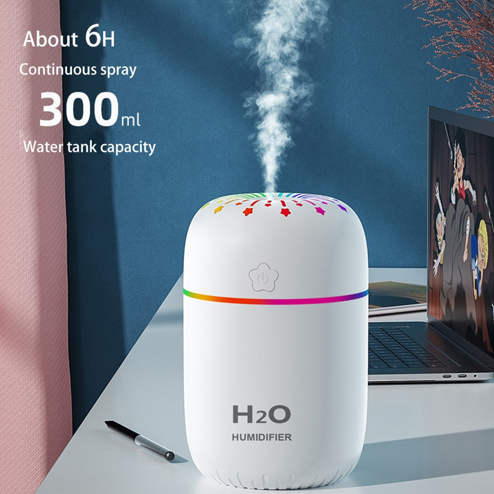 300ml Electric Aromatherapy USB Night Light Air Humidifier Home Car Desktop Aroma Oil Diffuser Mist Maker Lightweight Car Gifts