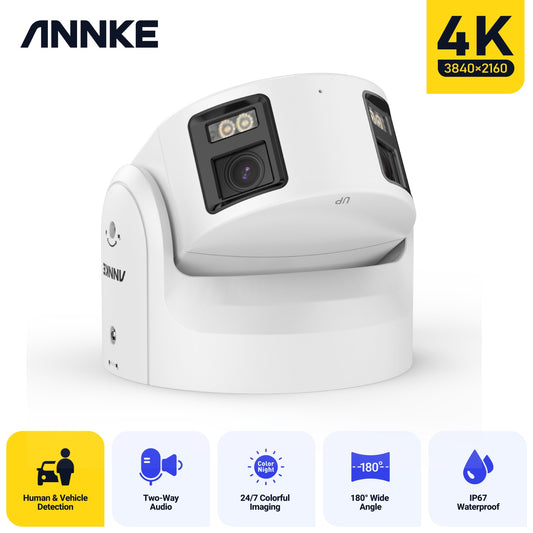 ANNKE 4K Camera Security Panoramic Wifi Dual Lens