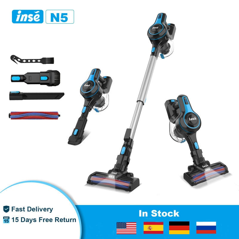 INSE N5S Cordless Vacuum Cleaner 6-in-1 Rechargeable Lightweight Stick Vacuum