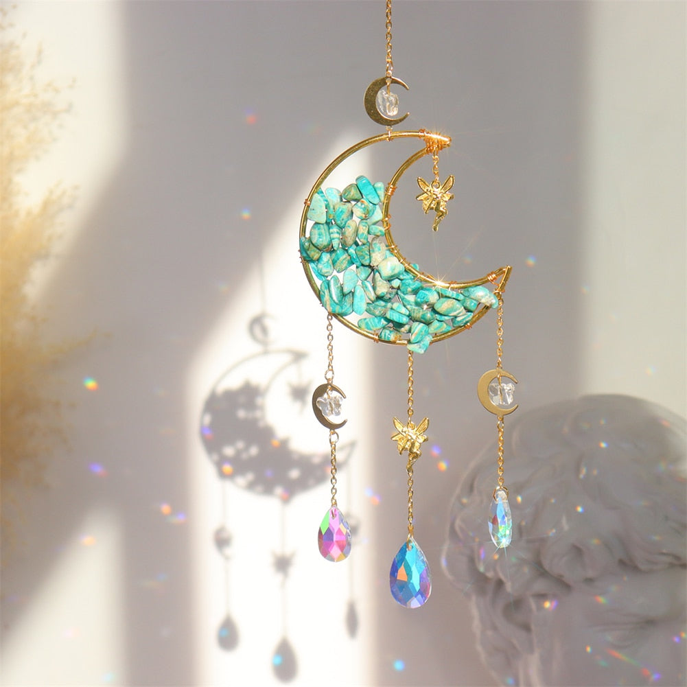 Metal Moon Crystal Light Collection Pendant