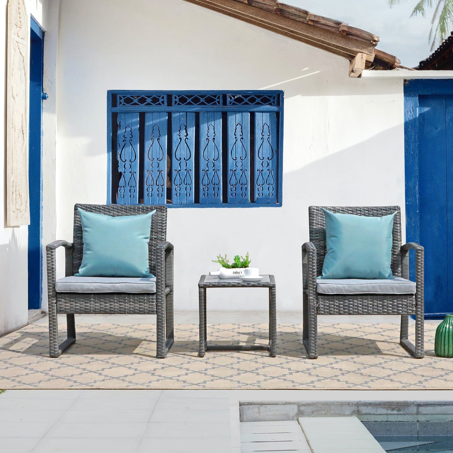 JARDINA 3PCS Outdoor Patio Set with Coffee Table - northstarhomeandgarden