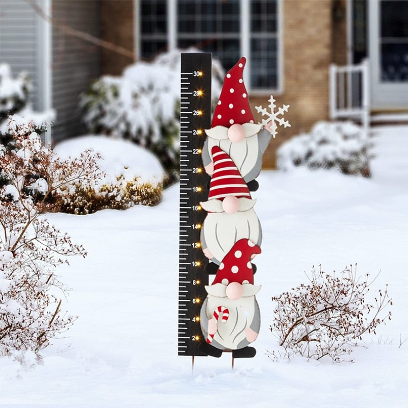 Santa Snow Gauge Christmas Decoration Outdoor Yard Snow Cards For Home Decor