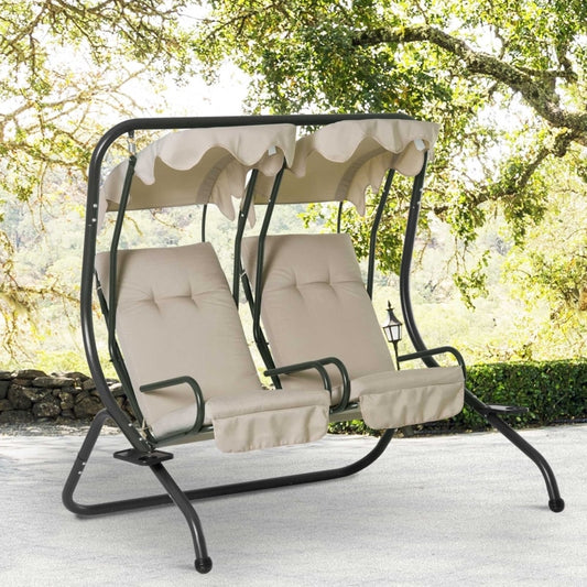 Modern 2-Seater Outdoor Patio Swing Chair,