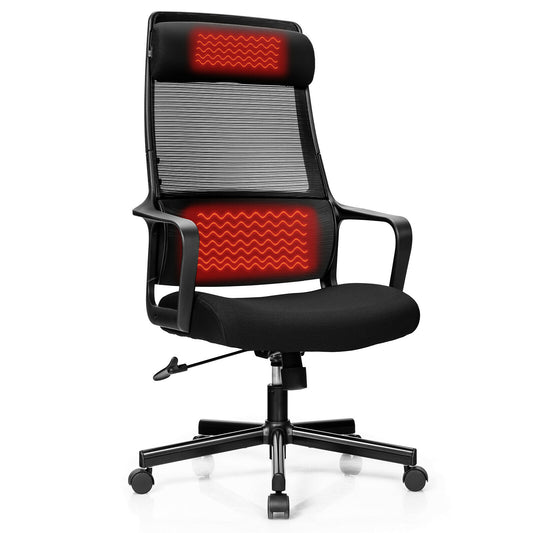 Costway Adjustable Mesh Office Task Chair Heating Lumbar Support