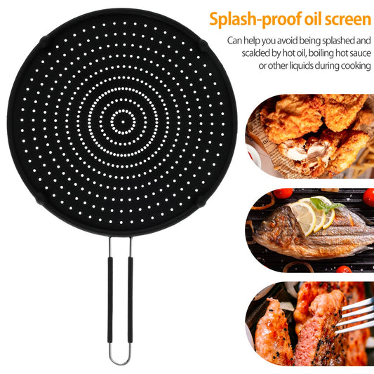 32cm Silicone Splatter Screen Frying Pan Cover