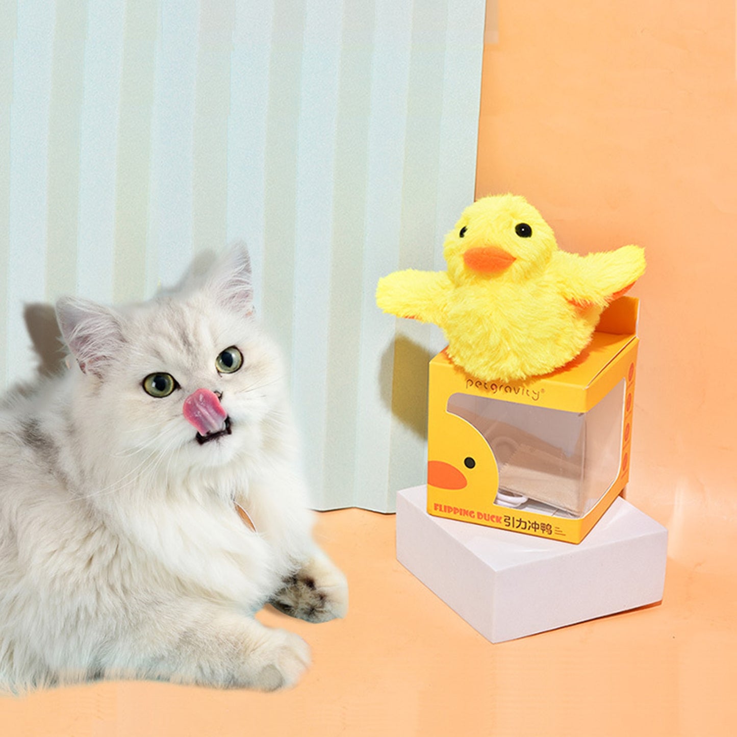 Plush Duck Toy Cat Interactive Chasing Toys  Physical Exercise Game Supply