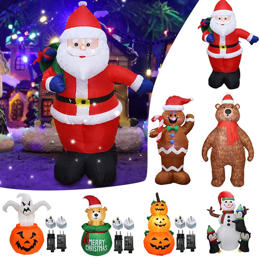 Inflatable Snowman Santa Claus Nutcracker Model with LED Light Inflatable