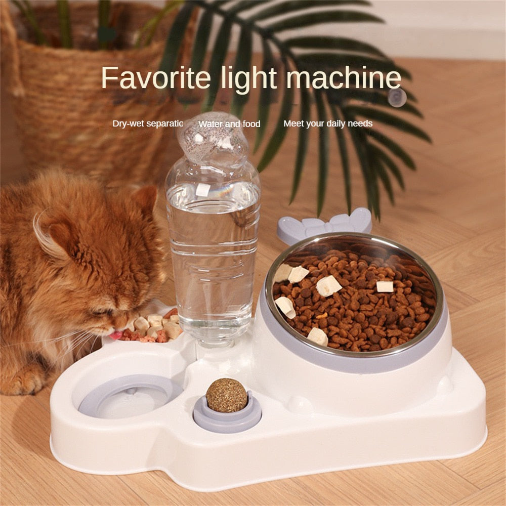 Automatic Pet Bowl   Food Water Feeder 4In1 Dispenser With Neck Protection