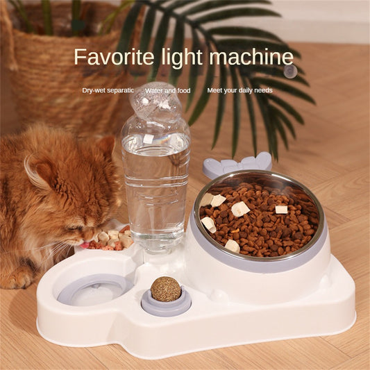 Automatic Pet Bowl   Food Water Feeder 4In1 Dispenser With Neck Protection