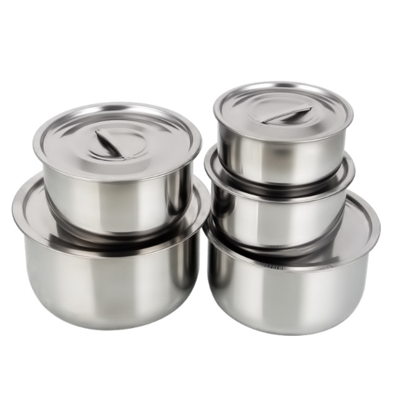 3pcs Stainless Steel Soup Pot Stock Pot Set with Lid